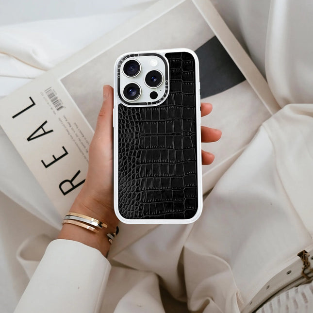 iPhone 13 Pro Max Case Classic Alligator — Smoky Black