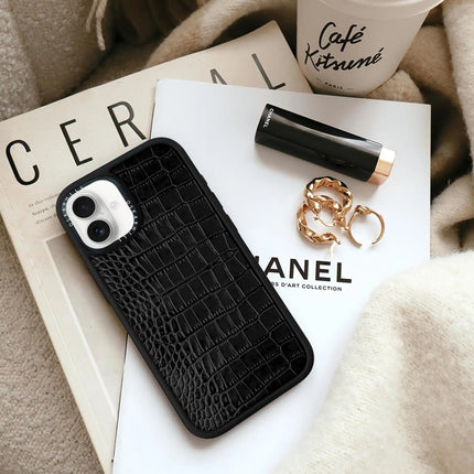 iPhone 16 Case Elite Alligator — Smoky Black