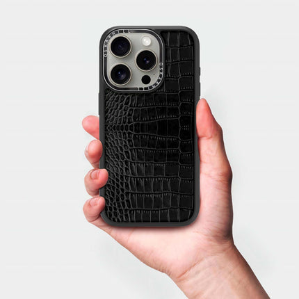 iPhone 13 Pro Case Elite Alligator — Smoky Black