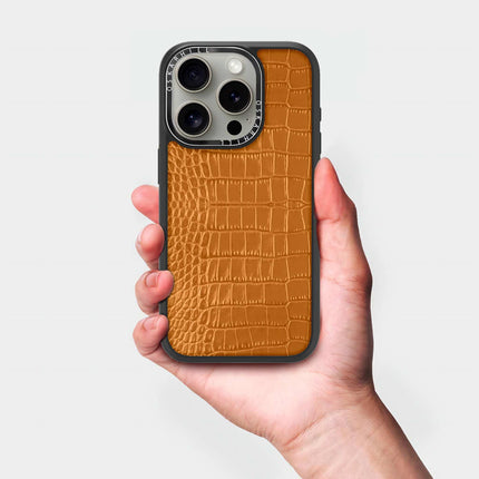 iPhone 15 Pro Case Elite Alligator — Ruddy Brown