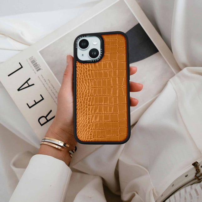 iPhone 15 Plus Case Elite Alligator — Ruddy Brown