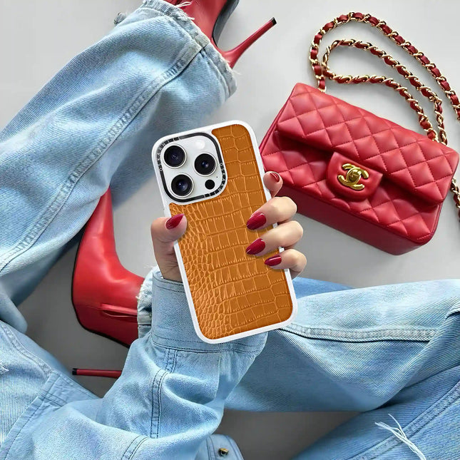 iPhone 14 Pro Max Case Classic Alligator — Dull Orange