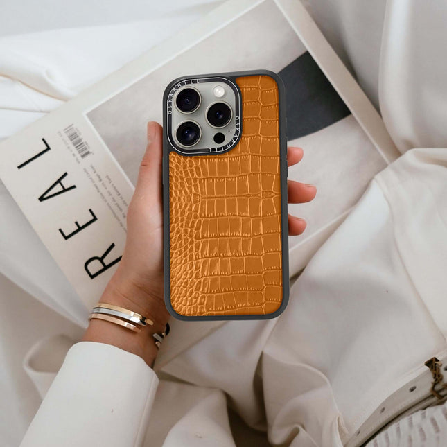 iPhone 16 Pro Case Elite Alligator — Ruddy Brown