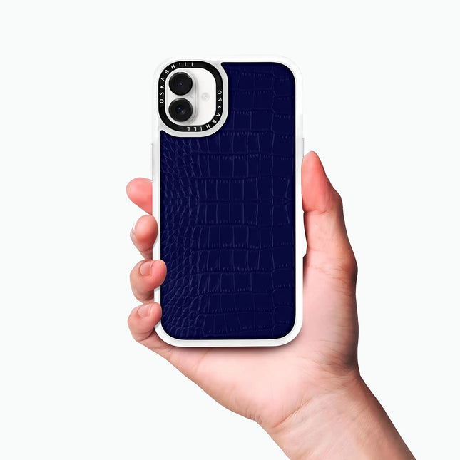 iPhone 16 Case Classic Alligator — Night Blue