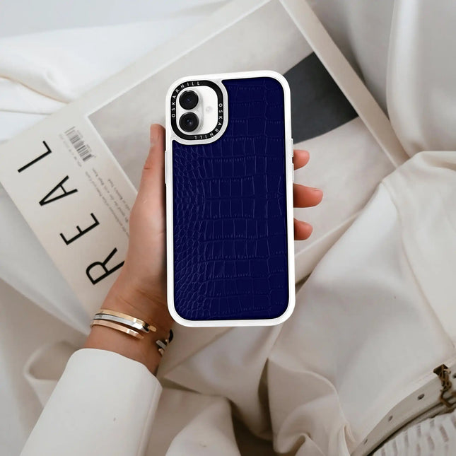 iPhone 16 Case Classic Alligator — Night Blue