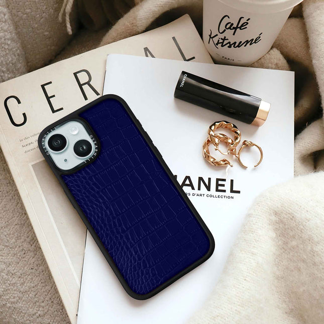 iPhone 15 Case Elite Alligator — Night Blue