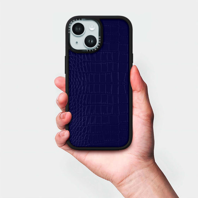 iPhone 13 Mini Case Elite Alligator — Night Blue