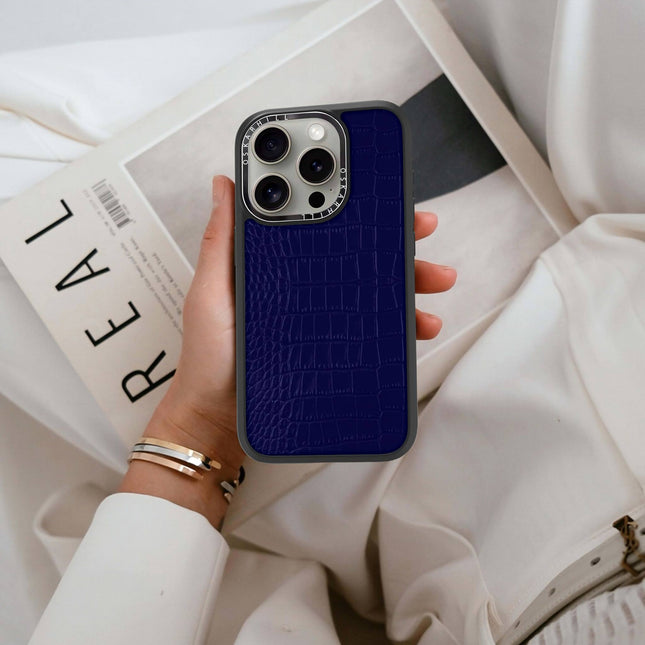 iPhone 14 Pro Case Elite Alligator — Night Blue