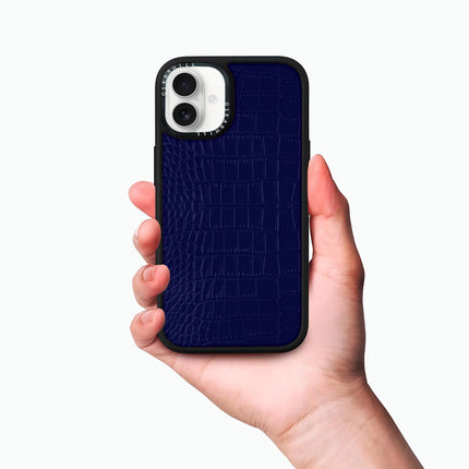 iPhone 16 Case Elite Alligator — Night Blue