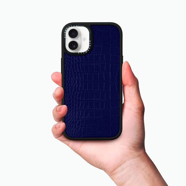 iPhone 16 Plus Case Elite Alligator — Night Blue