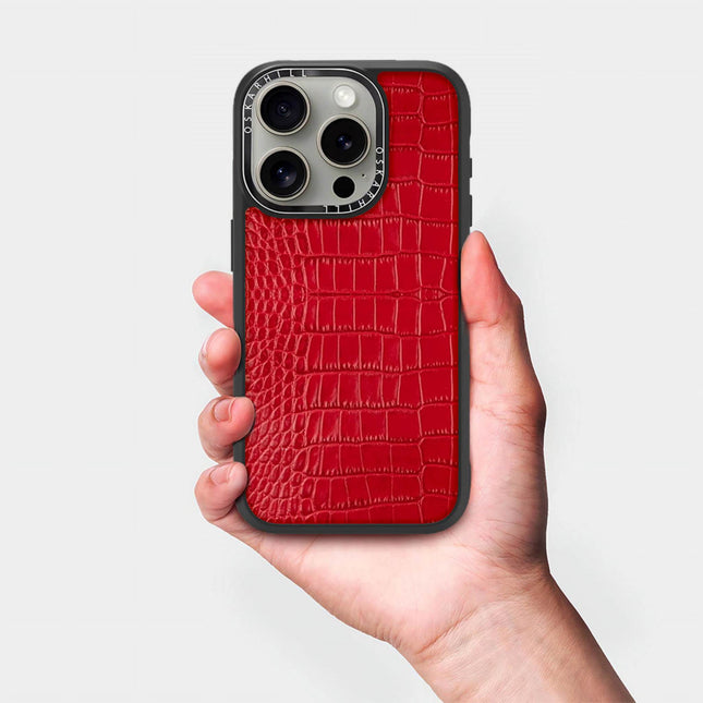 iPhone 13 Pro Case Elite Alligator — Valentine Red