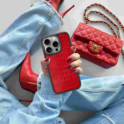 iPhone 16 Pro Max Case Elite Alligator — Valentine Red