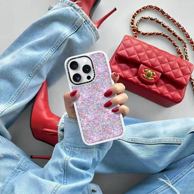 iPhone 15 Pro Case Classic — Pastel Twilight Glitter