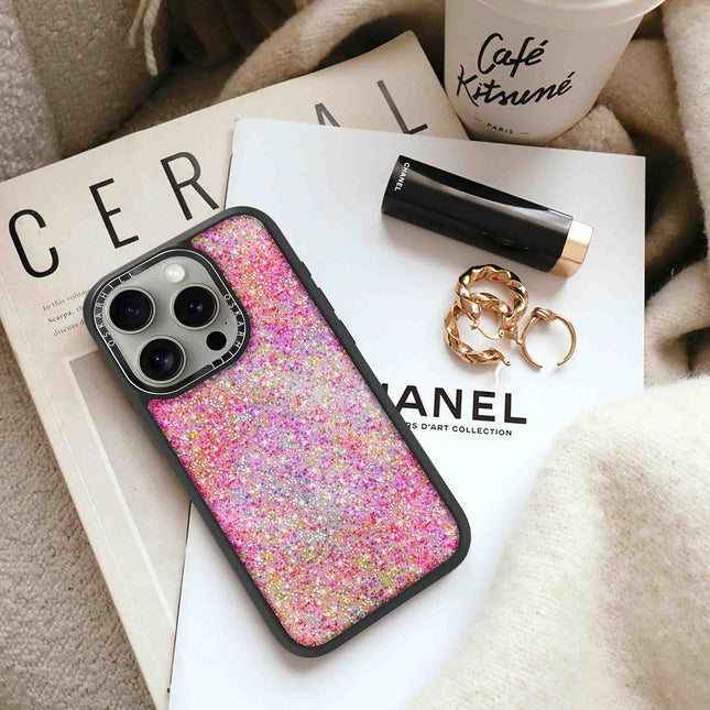 iPhone 15 Pro Max Case Elite — Pink Glitter