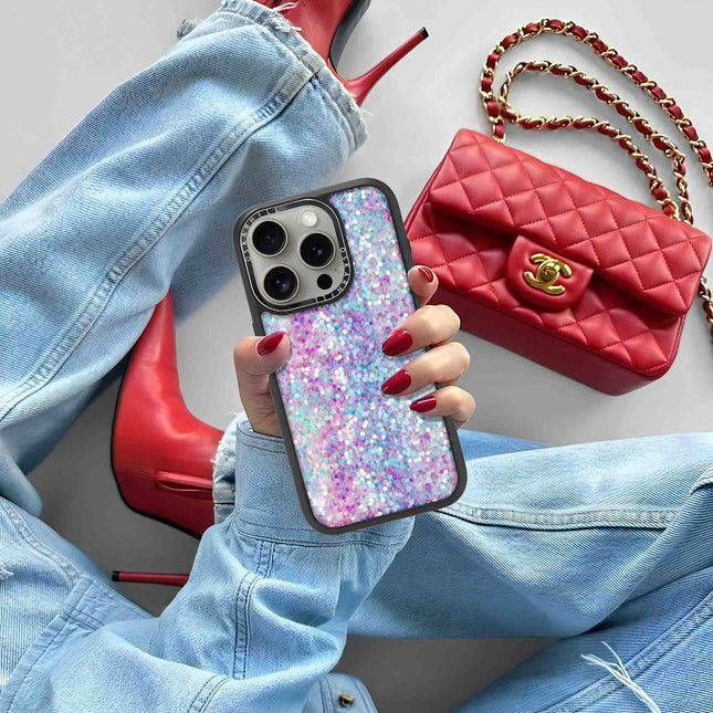 iPhone 16 Pro Case Elite — Pastel Purple-Blue Glitter