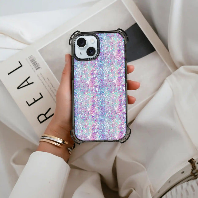 iPhone 13 Case Bounce — Pastel Purple-Blue Glitter