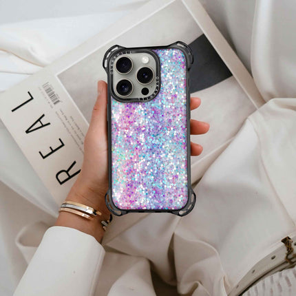 iPhone 15 Pro Case Bounce — Pastel Purple-Blue Glitter