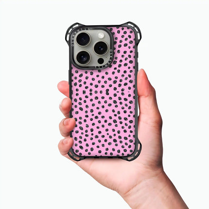 iPhone 16 Pro Max Case Bounce — Glitter Polka Pink