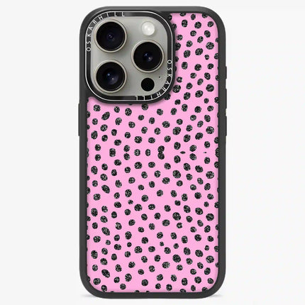 iPhone 16 Pro Max Case Elite — Glitter Polka Pink