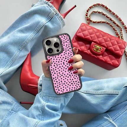 iPhone 14 Pro Case Elite — Glitter Polka Pink