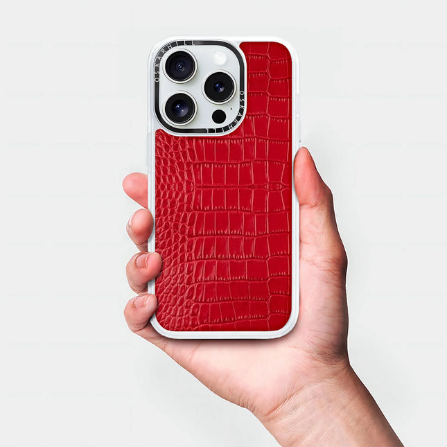 iPhone 16 Pro Case Classic Alligator — Valentine Red