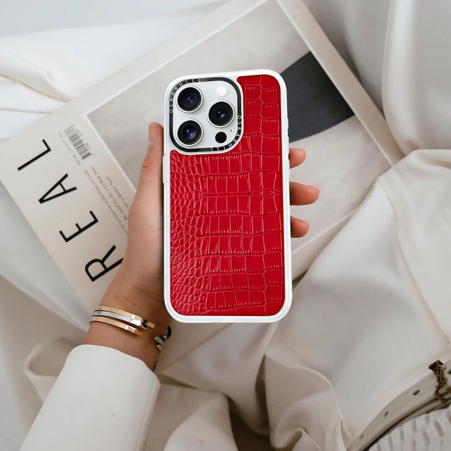 iPhone 14 Pro Case Classic Alligator — Valentine Red