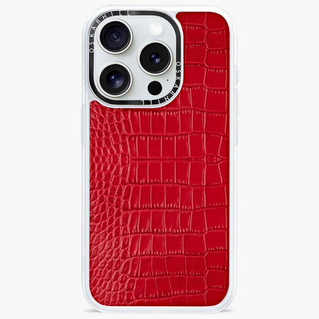 iPhone 13 Pro Case Classic Alligator — Valentine Red