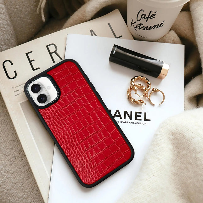 iPhone 16 Plus Case Elite Alligator — Valentine Red