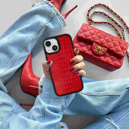 iPhone 14 Case Elite Alligator — Valentine Red