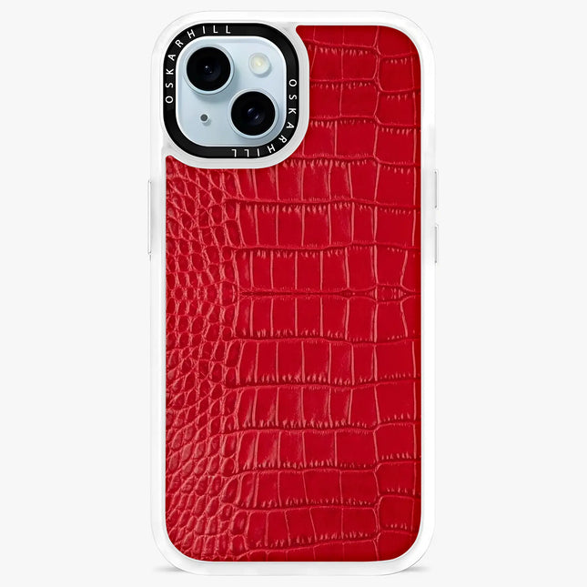 iPhone 15 Case Classic Alligator — Valentine Red