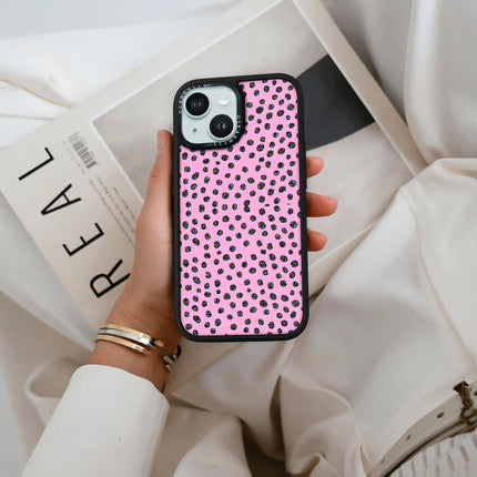 iPhone 14 Case Elite — Glitter Polka Pink