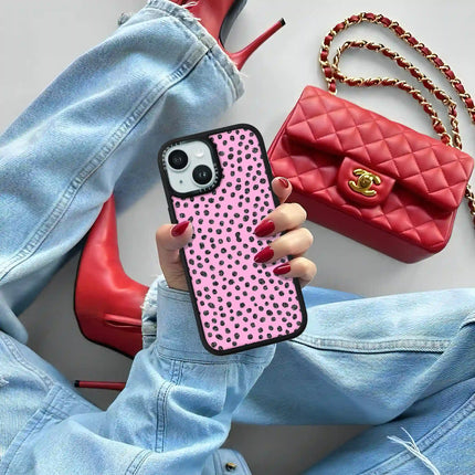 iPhone 14 Case Elite — Glitter Polka Pink