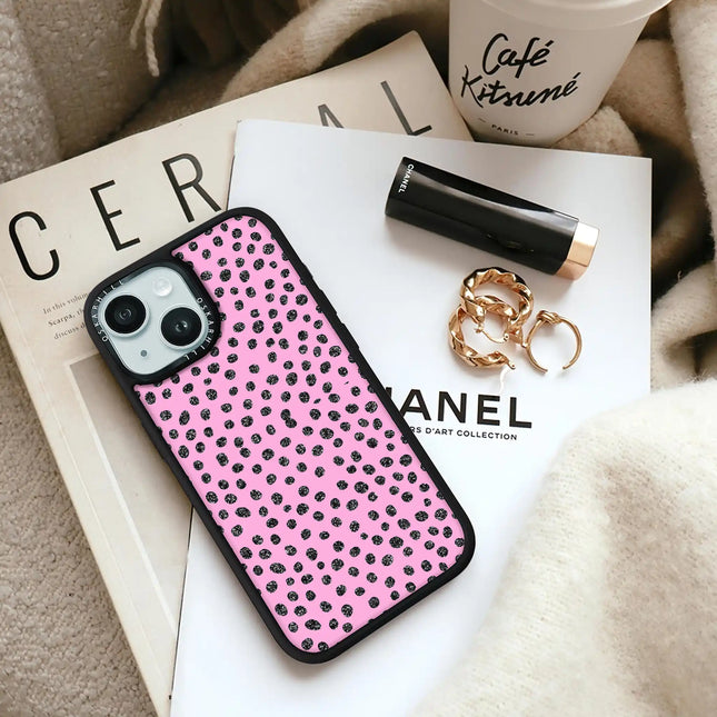 iPhone 15 Plus Case Elite — Glitter Polka Pink