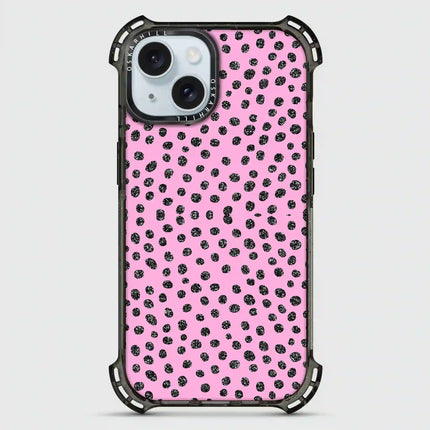 iPhone 15 Case Bounce — Glitter Polka Pink