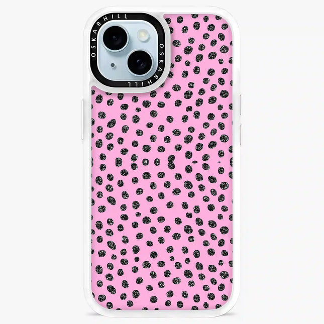 iPhone 13 Mini Case Classic — Glitter Polka Pink