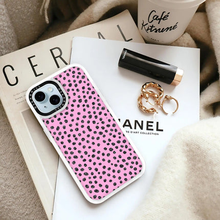 iPhone 13 Mini Case Classic — Glitter Polka Pink