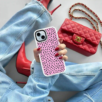 iPhone 14 Case Classic — Glitter Polka Pink