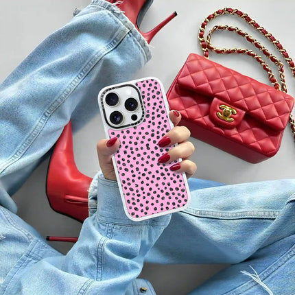 iPhone 15 Pro Case Classic — Glitter Polka Pink