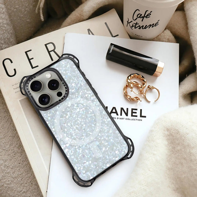 iPhone 15 Pro Max Case Bounce — Crystal Frost Shimmer