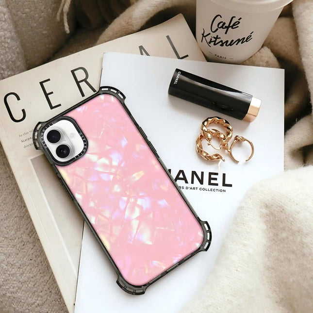 iPhone 16 Plus Case Bounce — Glitter Blush Prism Pearl