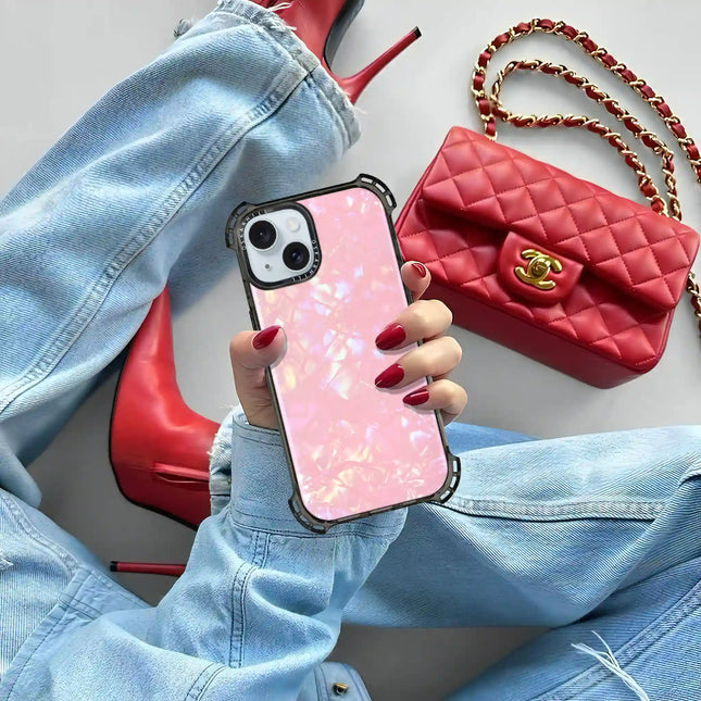 iPhone 15 Case Bounce — Blush Prism Pearl