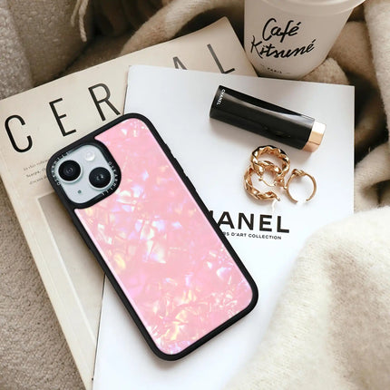 iPhone 15 Case Elite — Glitter Blush Prism Pearl