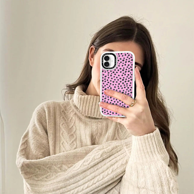 iPhone 16 Plus Case Classic — Glitter Polka Pink