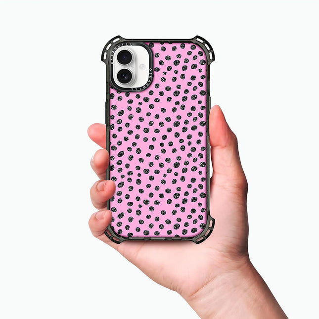 iPhone 16 Plus Case Bounce CASE — Glitter Polka Pink