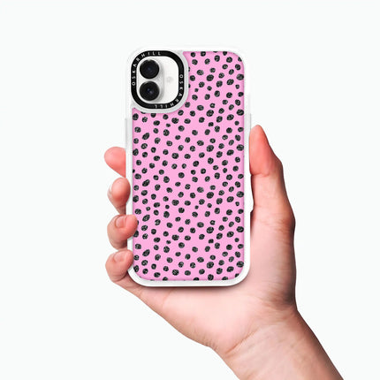 iPhone 16 Case Classic — Glitter Polka Pink