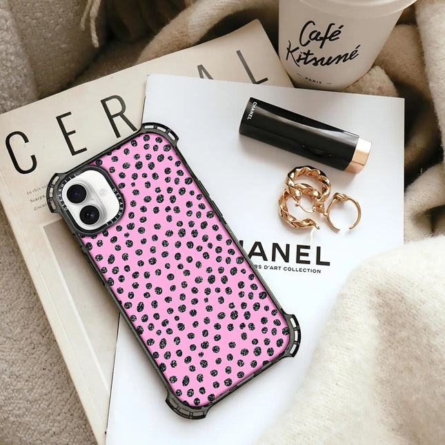 iPhone 16 Plus Case Bounce CASE — Glitter Polka Pink