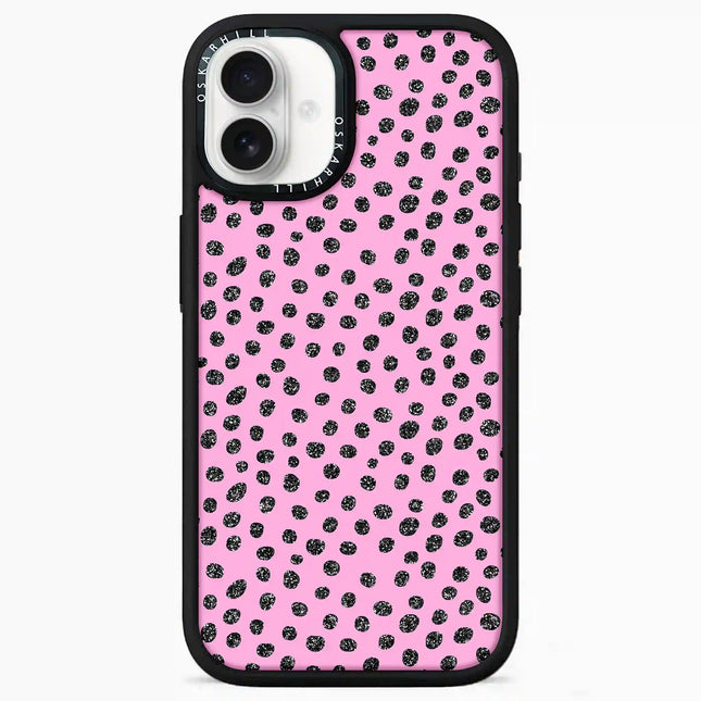 iPhone 16 Plus Case Elite — Glitter Polka Pink