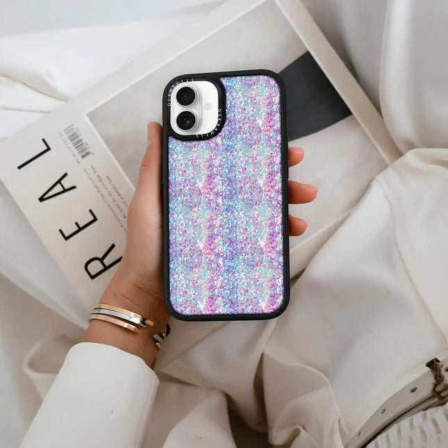 iPhone 16 Case Elite — Pastel Purple-Blue Glitter