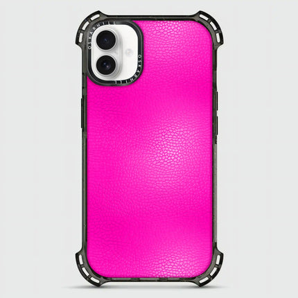 iPhone 16 Case Bounce Leather — Shocking Pink