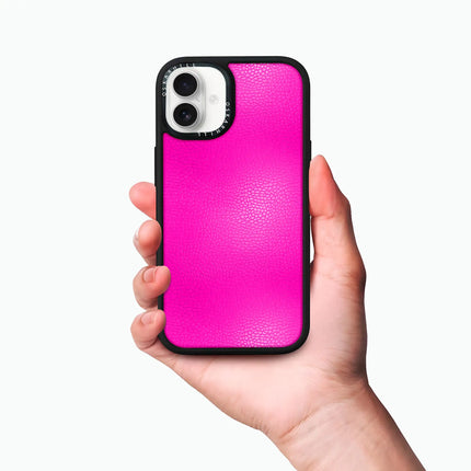 iPhone 16 Plus Case Elite Leather — Shocking Pink